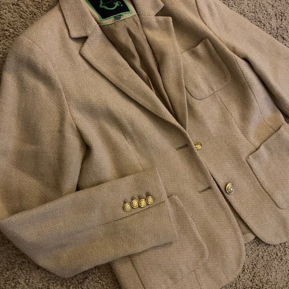 C.Wonder Gold Metallic Wool Blazer *rare* - Picture 2 of 5